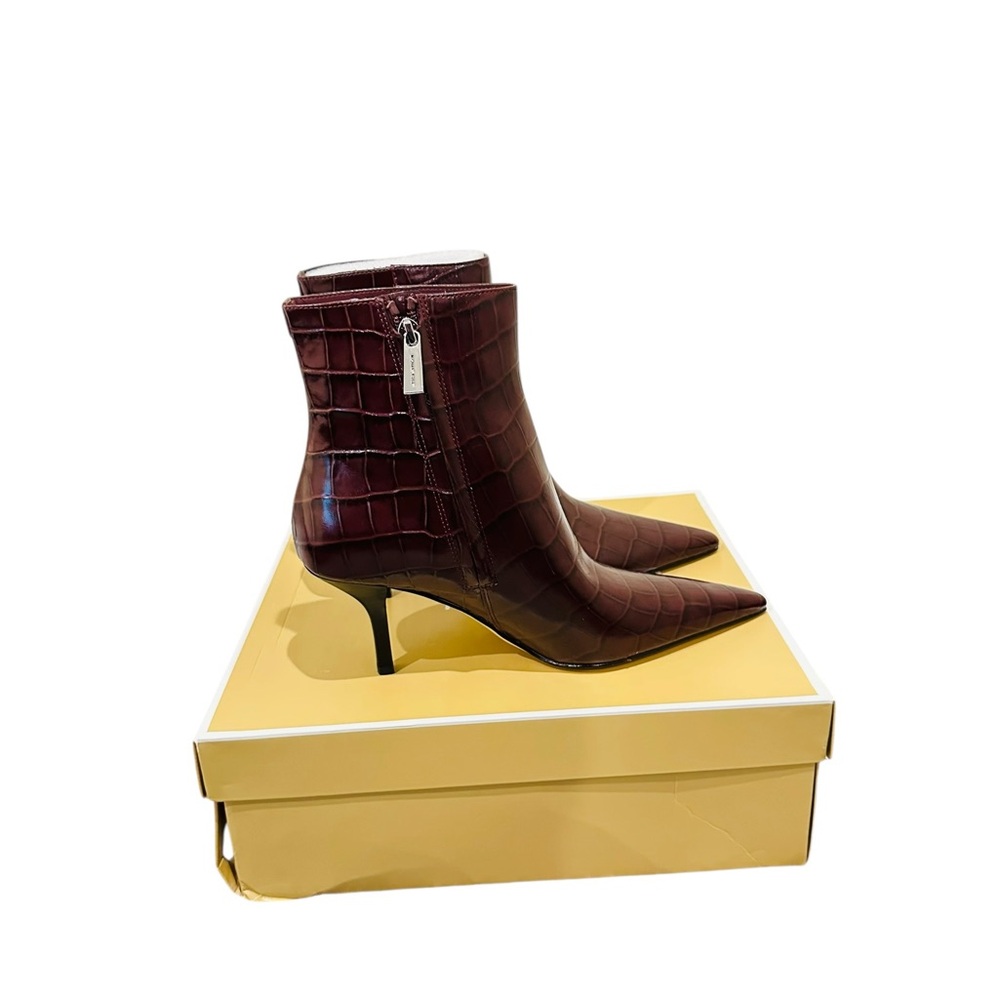 ✨ Michael Kors Selina Heeled Bootie – Oxblood Leather – Size 7.5M - Picture 9 of 15